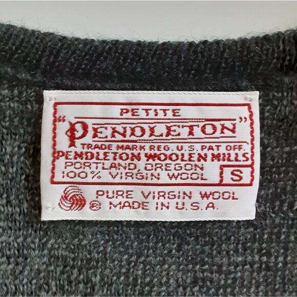 Vintage Pendleton Argyle Sweater Vest Dark Gray Womens S Petite Dark Academia - Picture 10 of 15